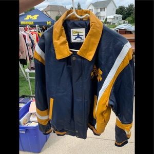 michigan wolverines leather jacket